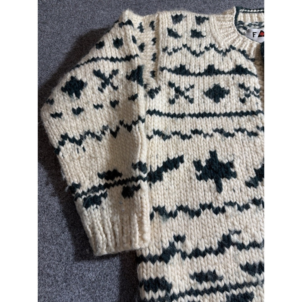 Vintage Fab Hand Knit Wool Canada Cowichan Cardigan Women's M/L - Picture 5 of 13
